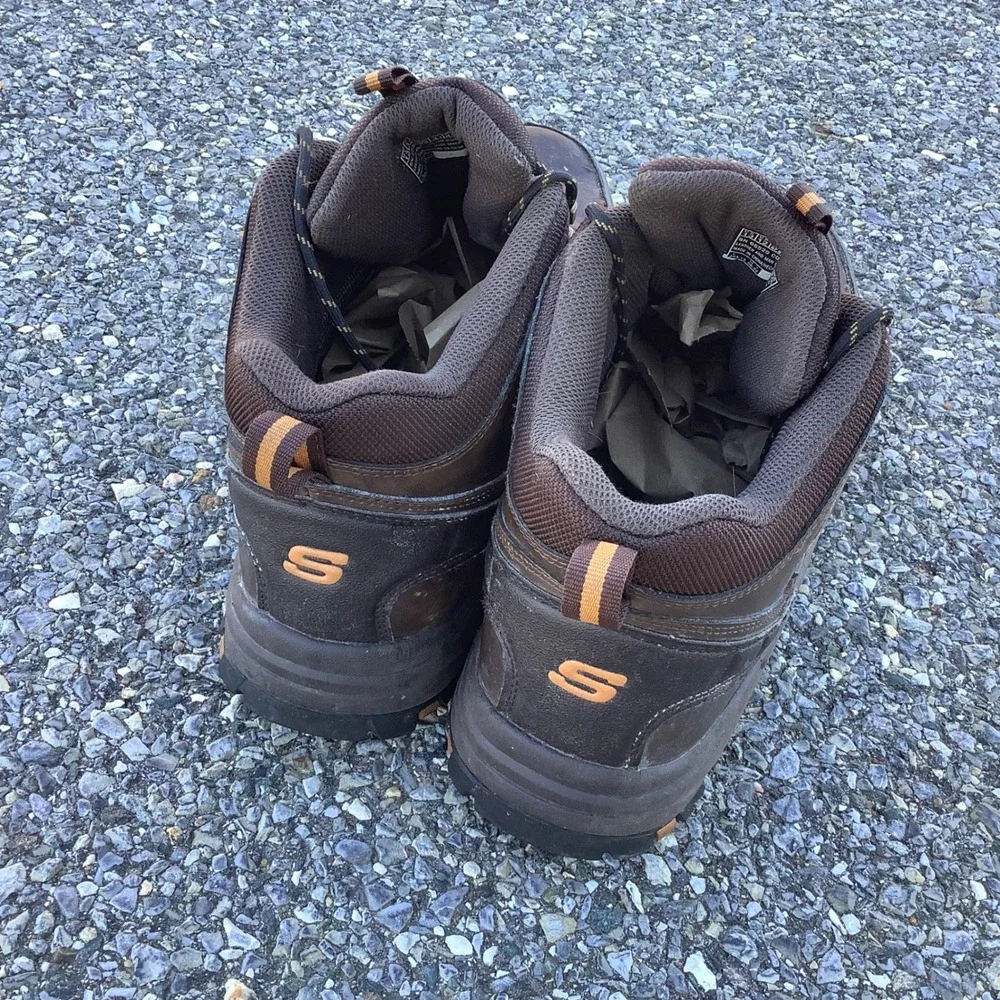 Skechers Waterproof Men's Leather Hiking‎ Boots Brown Size 13 US